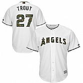 Los Angeles Angels of Anaheim #27 Mike Trout White New Cool Base 2016 Memorial Day Stitched Baseball Jersey Jiasu,baseball caps,new era cap wholesale,wholesale hats