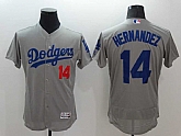 Los Angeles Dodgers #14 Enrique Hernandez New Gray 2016 Flexbase Collection Stitched Baseball Jersey,baseball caps,new era cap wholesale,wholesale hats