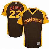 Los Angeles Dodgers #22 Clayton Kershaw Brown Men's 2016 All Star National League Stitched Baseball Jersey,baseball caps,new era cap wholesale,wholesale hats