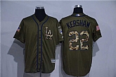 Los Angeles Dodgers #22 Clayton Kershaw Green Salute to Service Stitched Baseball Jersey,baseball caps,new era cap wholesale,wholesale hats