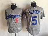 Los Angeles Dodgers #5 Corey Seager Mitchell And Ness Gray 2016 Flexbase Collection Stitched Baseball Jersey,baseball caps,new era cap wholesale,wholesale hats