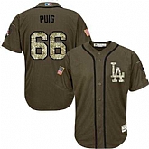 Los Angeles Dodgers #66 Yasiel Puig Green Salute to Service Stitched Baseball Jersey Jiasu,baseball caps,new era cap wholesale,wholesale hats