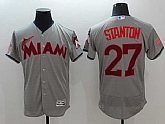 Miami Marlins #27 Giancarlo Stanton Gray USA Independence Day 2016 Flexbase Collection Stitched Jersey,baseball caps,new era cap wholesale,wholesale hats