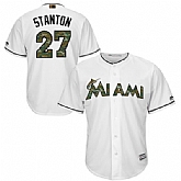 Miami Marlins #27 Giancarlo Stanton White Flexbase Collection 2016 Memorial Day Stitched Baseball Jersey Jiasu,baseball caps,new era cap wholesale,wholesale hats