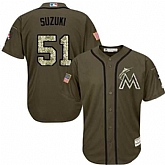 Miami Marlins #51 Ichiro Suzuki Green Salute to Service Stitched Baseball Jersey Jiasu,baseball caps,new era cap wholesale,wholesale hats