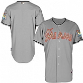 Miami Marlins Customized Gray Camo Cool Base Stitched Baseball Jersey,baseball caps,new era cap wholesale,wholesale hats