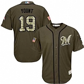 Milwaukee Brewers #19 Robin Yount Green Salute to Service Stitched Baseball Jersey Jiasu,baseball caps,new era cap wholesale,wholesale hats