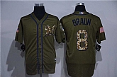 Milwaukee Brewers #8 Ryan Braun Green Salute to Service Stitched Baseball Jersey,baseball caps,new era cap wholesale,wholesale hats