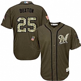 Minnesota Twins #25 Byron Buxton Green Salute to Service Stitched Baseball Jersey Jiasu