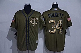 Minnesota Twins #34 Kirby Puckett Green Salute to Service Stitched Baseball Jersey,baseball caps,new era cap wholesale,wholesale hats