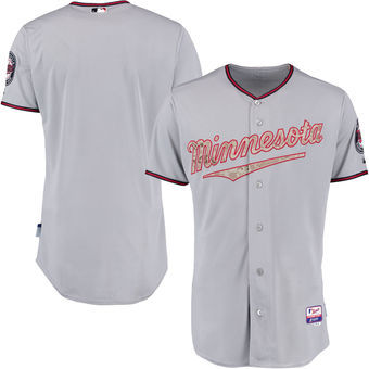 Minnesota Twins Customized Gray Camo Cool Base Stitched Baseball Jersey