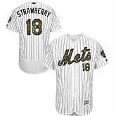 New York Mets #18 Darryl Strawberry White(Blue Strip) Flexbase Collection 2016 Memorial Day Stitched Baseball Jersey Jiasu,baseball caps,new era cap wholesale,wholesale hats