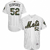 New York Mets #52 Yoenis Cespedes White(Blue Strip) Flexbase Collection 2016 Memorial Day Stitched Baseball Jersey Jiasu,baseball caps,new era cap wholesale,wholesale hats