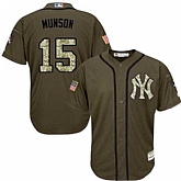 New York Yankees #15 Thurman Munson Green Salute to Service Stitched Baseball Jersey Jiasu,baseball caps,new era cap wholesale,wholesale hats