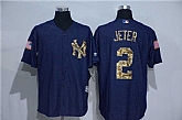 New York Yankees #2 Derek Jeter Denim Blue Camo Stitched Baseball Jersey,baseball caps,new era cap wholesale,wholesale hats