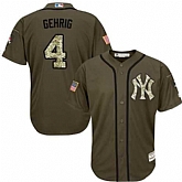 New York Yankees #4 Lou Gehrig Green Salute to Service Stitched Baseball Jersey Jiasu,baseball caps,new era cap wholesale,wholesale hats
