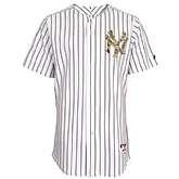 New York Yankees White (Black Pinstripe) Camo Cool Base Stitched Baseball Jersey Jiasu,baseball caps,new era cap wholesale,wholesale hats