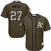 Oakland Athletics #27 Catfish Hunter Green Salute to Service Stitched Baseball Jersey Jiasu,baseball caps,new era cap wholesale,wholesale hats