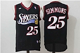 Philadelphia 76ers #25 Simmons Black Swingman Throwback Stitched NBA Jersey,baseball caps,new era cap wholesale,wholesale hats