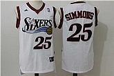 Philadelphia 76ers #25 Simmons White Swingman Throwback Stitched NBA Jersey,baseball caps,new era cap wholesale,wholesale hats