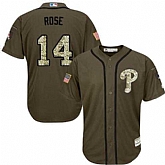 Philadelphia Phillies #14 Pete Rose Green Salute to Service Stitched Baseball Jersey Jiasu,baseball caps,new era cap wholesale,wholesale hats