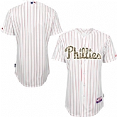 Philadelphia Phillies Customized White (Red Pinstripe) Camo Cool Base Stitched Baseball Jersey,baseball caps,new era cap wholesale,wholesale hats