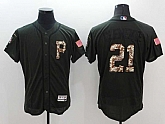 Pittsburgh Pirates #21 Roberto Clemente Green Salute To Service 2016 Flexbase Collection Stitched Baseball Jersey,baseball caps,new era cap wholesale,wholesale hats