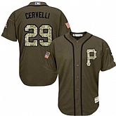 Pittsburgh Pirates #29 Francisco Cervelli Green Salute to Service Stitched Baseball Jersey Jiasu,baseball caps,new era cap wholesale,wholesale hats