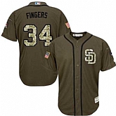 San Diego Padres #34 Rollie Fingers Green Salute to Service Stitched Baseball Jersey Jiasu,baseball caps,new era cap wholesale,wholesale hats