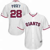 San Francisco Giants #28 Buster Posey White 2016 Fashion Stars & Stripes FlexBase Baseball Jersey Jiasu,baseball caps,new era cap wholesale,wholesale hats