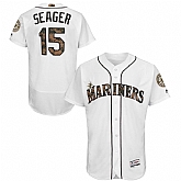 Seattle Mariners #15 Kyle Seager White Flexbase Collection 2016 Memorial Day Stitched Baseball Jersey Jiasu,baseball caps,new era cap wholesale,wholesale hats