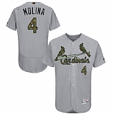 St. Louis Cardinals #4 Yadier Molina Gray Flexbase Collection 2016 Memorial Day Stitched Baseball Jersey Jiasu,baseball caps,new era cap wholesale,wholesale hats