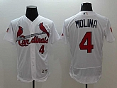 St. Louis Cardinals #4 Yadier Molina White USA Independence Day 2016 Flexbase Collection Stitched Jersey,baseball caps,new era cap wholesale,wholesale hats