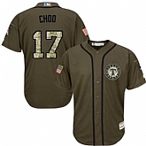 Texas Rangers #17 Shin-Soo Choo Green Salute to Service Stitched Baseball Jersey Jiasu,baseball caps,new era cap wholesale,wholesale hats