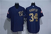 Washington Nationals #34 Bryce Harper Denim Blue Camo Stitched Baseball Jersey,baseball caps,new era cap wholesale,wholesale hats