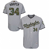 Washington Nationals #34 Bryce Harper Gray Flexbase Collection 2016 Memorial Day Stitched Baseball Jersey Jiasu,baseball caps,new era cap wholesale,wholesale hats