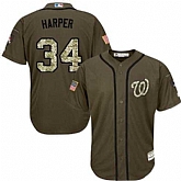 Washington Nationals #34 Bryce Harper Green Salute to Service Stitched Baseball Jersey Jiasu,baseball caps,new era cap wholesale,wholesale hats