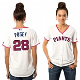 Women San Francisco Giants #28 Buster Posey White 2016 Fashion Stars & Stripes FlexBase Baseball Jersey Jiasu,baseball caps,new era cap wholesale,wholesale hats