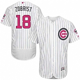 Chicago Cubs #18 Ben Zobrist White (Blue Strip) Flexbase Collection 2016 Mother's Day Stitched Baseball Jersey Jiasu,baseball caps,new era cap wholesale,wholesale hats