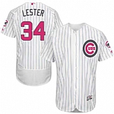Chicago Cubs #34 Jon Lester White (Blue Strip) Flexbase Collection 2016 Mother's Day Stitched Baseball Jersey Jiasu,baseball caps,new era cap wholesale,wholesale hats