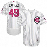 Chicago Cubs #49 Jake Arrieta White (Blue Strip) Flexbase Collection 2016 Mother's Day Stitched Baseball Jersey Jiasu,baseball caps,new era cap wholesale,wholesale hats