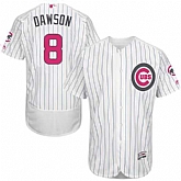Chicago Cubs #8 Andre Dawson White (Blue Strip) Flexbase Collection 2016 Mother's Day Stitched Baseball Jersey Jiasu,baseball caps,new era cap wholesale,wholesale hats