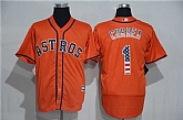 Houston Astros #1 Carlos Correa Orange USA Flag Fashion Stitched Baseball Jersey,baseball caps,new era cap wholesale,wholesale hats
