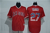 Los Angeles Angels of Anaheim #27 Mike Trout Red USA Flag Fashion Stitched Baseball Jersey,baseball caps,new era cap wholesale,wholesale hats