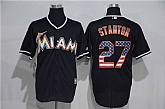 Miami Marlins #27 Giancarlo Stanton Black USA Flag Fashion Stitched Baseball Jersey,baseball caps,new era cap wholesale,wholesale hats