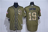 San Diego Padres #19 Tony Gwynn Green Salute to Service New Cool Base Stitched Baseball Jersey,baseball caps,new era cap wholesale,wholesale hats