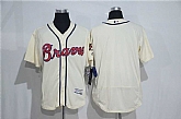 Atlanta Braves Blank Cream 2016 Flexbase Collection Stitched Baseball Jersey,baseball caps,new era cap wholesale,wholesale hats