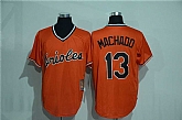 Baltimore Orioles #13 Manny Machado Mitchell And Ness Orange Stitched Pullover Jersey,baseball caps,new era cap wholesale,wholesale hats