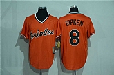 Baltimore Orioles #8 Cal Ripken Mitchell And Ness Orange Stitched Pullover Jersey,baseball caps,new era cap wholesale,wholesale hats