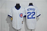 Chicago Cubs #22 Jason Heyward Mitchell And Ness White Strip Pullover Stitched Jersey,baseball caps,new era cap wholesale,wholesale hats